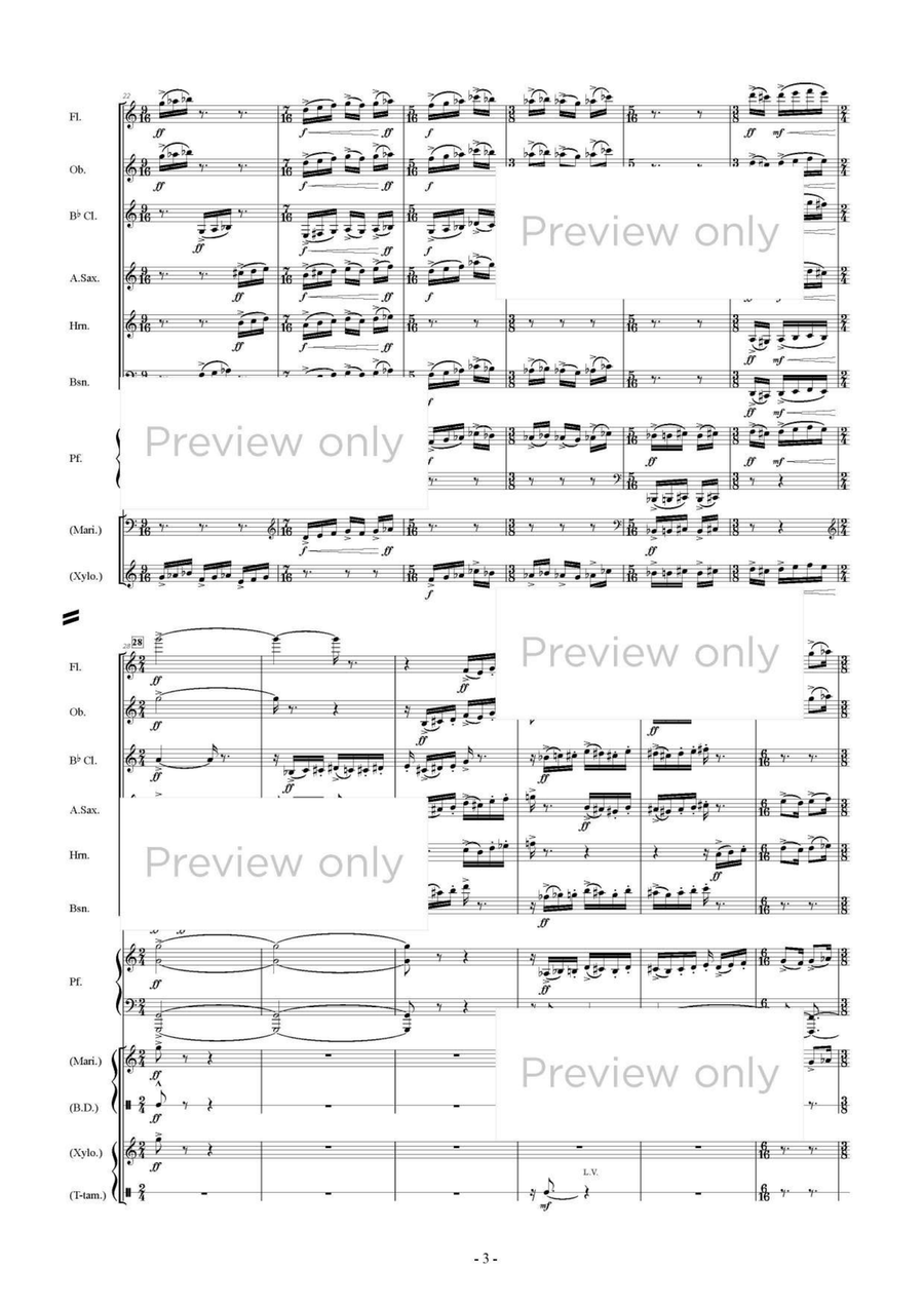 Scenes of Spectrum - Woodwind & Piano Septet Chamber Music scores gallery preview page 4