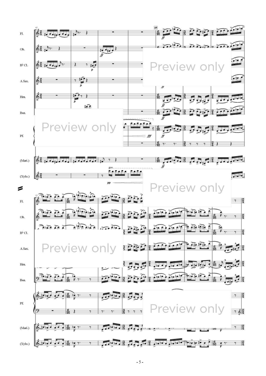 Scenes of Spectrum - Woodwind & Piano Septet Chamber Music scores gallery preview page 6