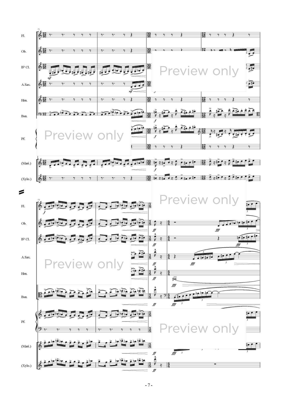 Scenes of Spectrum - Woodwind & Piano Septet Chamber Music scores gallery preview page 8