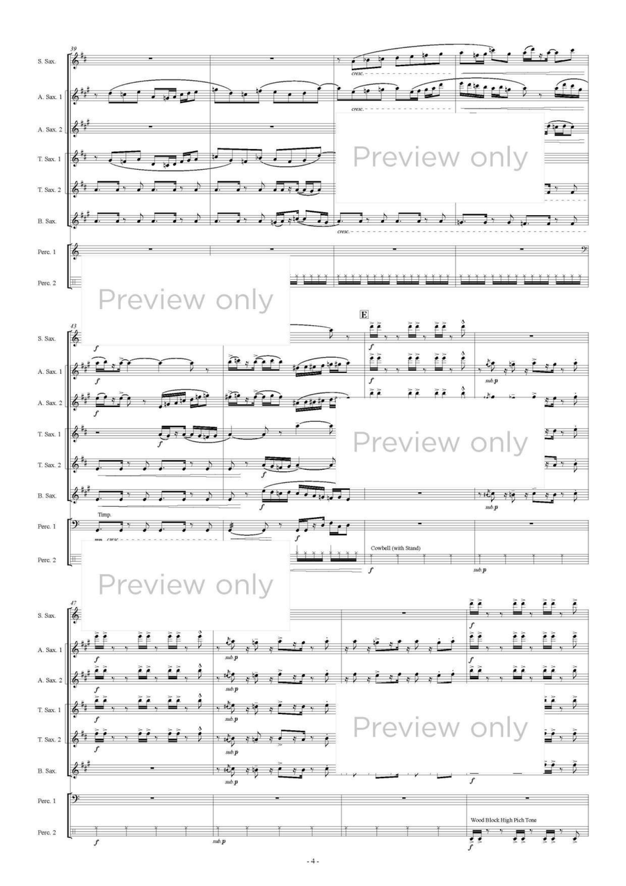 Gryphon's Prayer - Saxophone & Percussion Octet Chamber Music scores gallery preview page 5