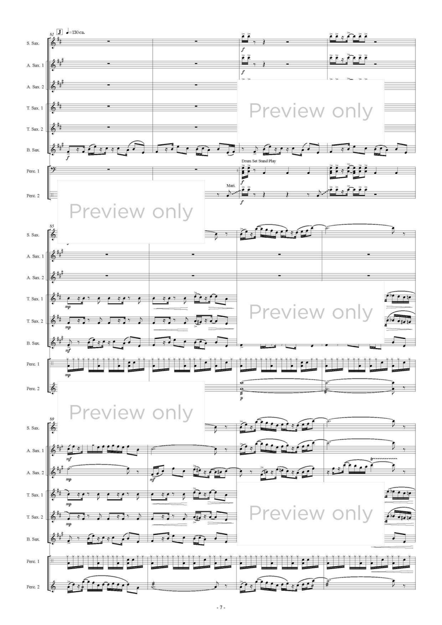 Gryphon's Prayer - Saxophone & Percussion Octet Chamber Music scores gallery preview page 8