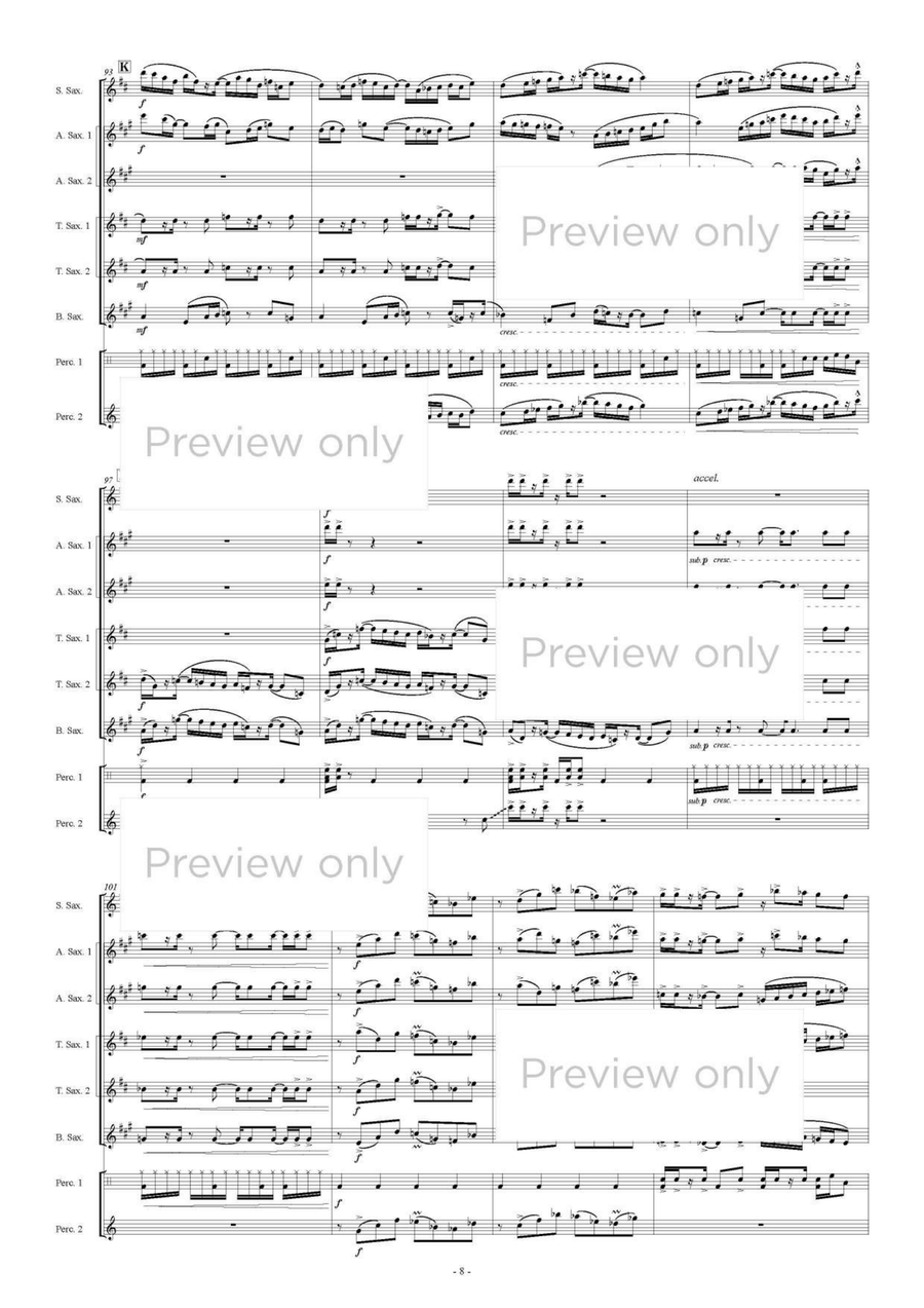 Gryphon's Prayer - Saxophone & Percussion Octet Chamber Music scores gallery preview page 9