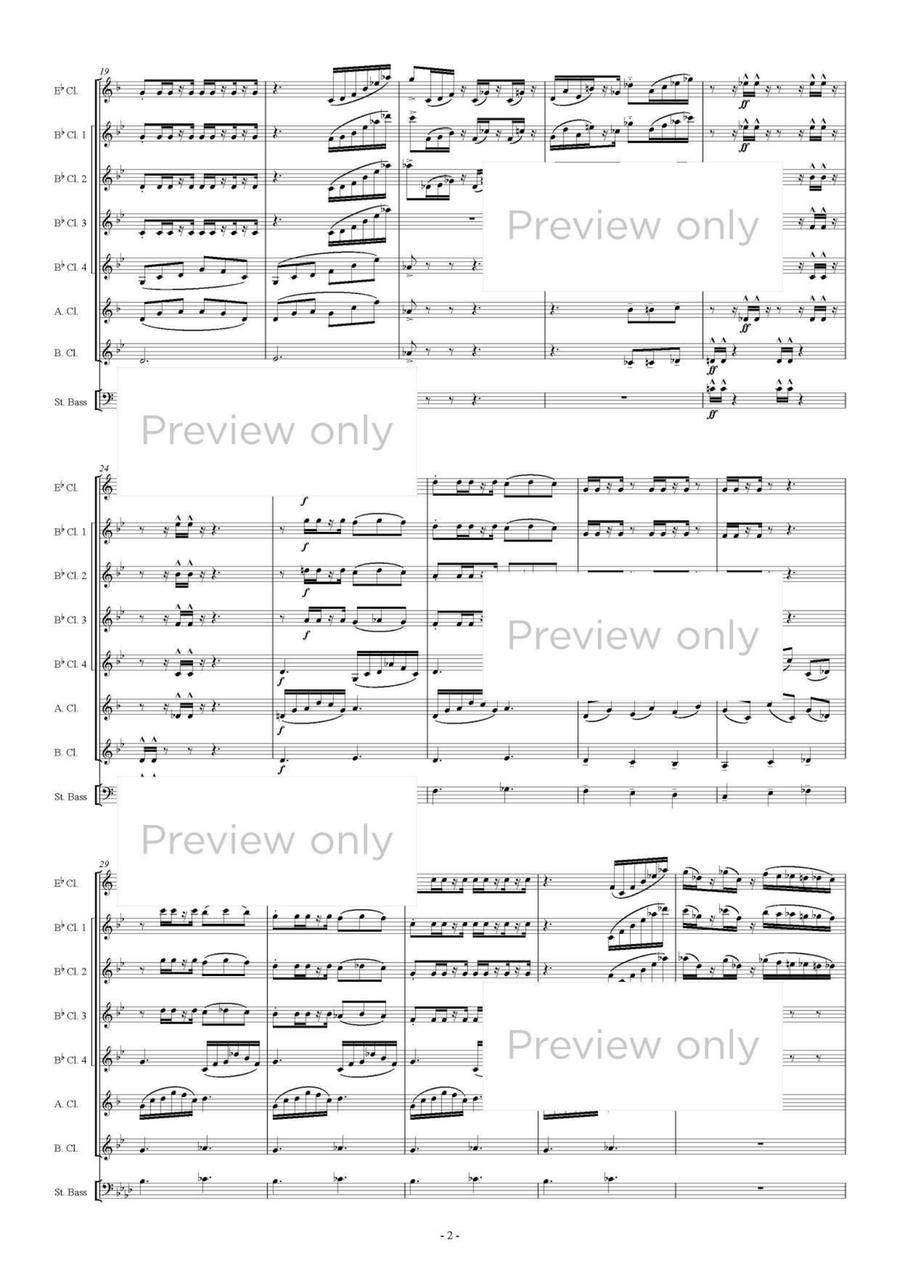 Rain Dance - Clarinet & String Bass Octet Clarinet Quartet scores gallery preview page 3