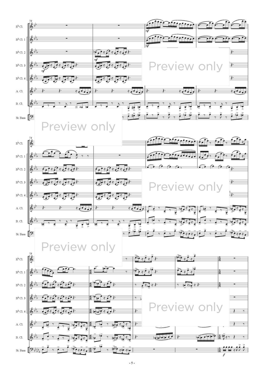 Rain Dance - Clarinet & String Bass Octet Clarinet Quartet scores gallery preview page 6