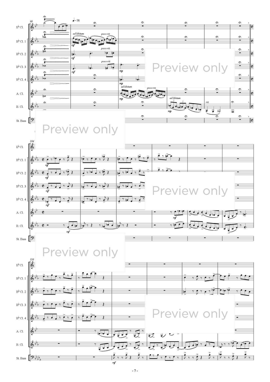 Rain Dance - Clarinet & String Bass Octet Clarinet Quartet scores gallery preview page 8