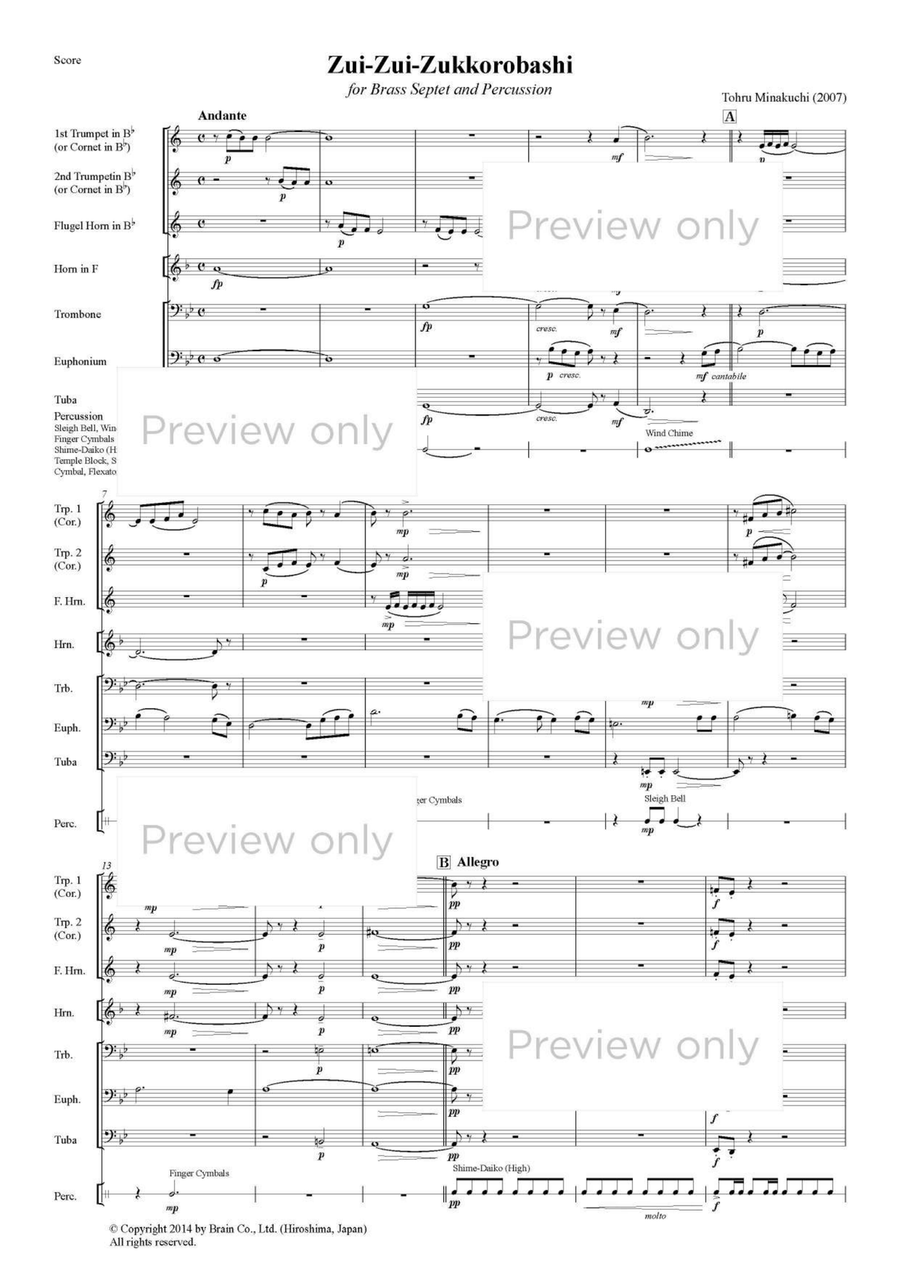 Zui-Zui-Zukkorobasi - Brass & Percussion Octet Chamber Music scores gallery preview page 2