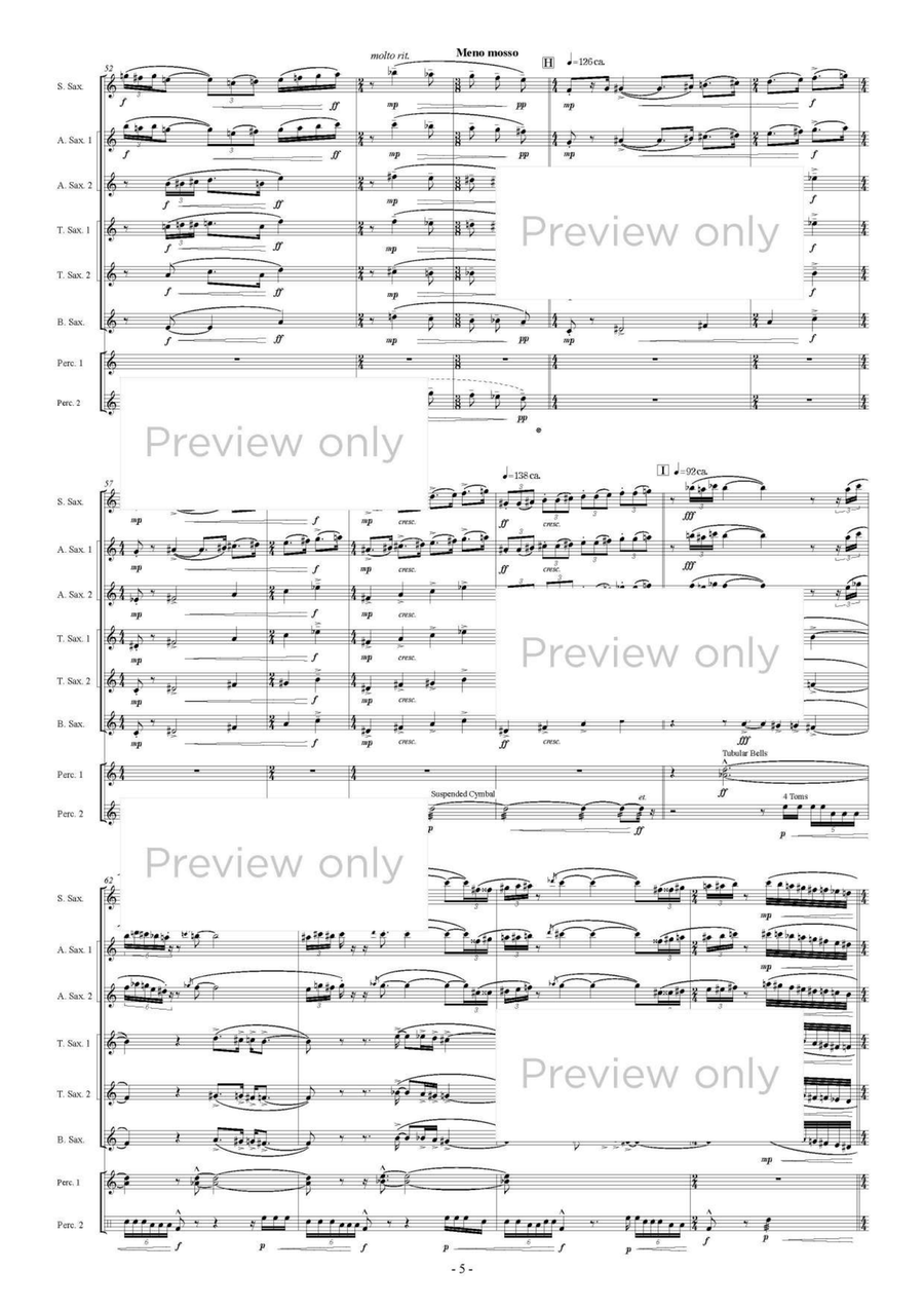 The Stateless People - Saxophone & Percussion Octet Chamber Music scores gallery preview page 6
