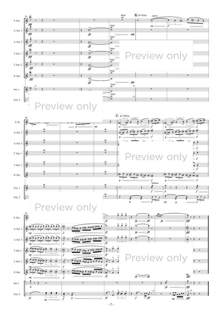 The Stateless People - Saxophone & Percussion Octet Chamber Music scores gallery preview page 8