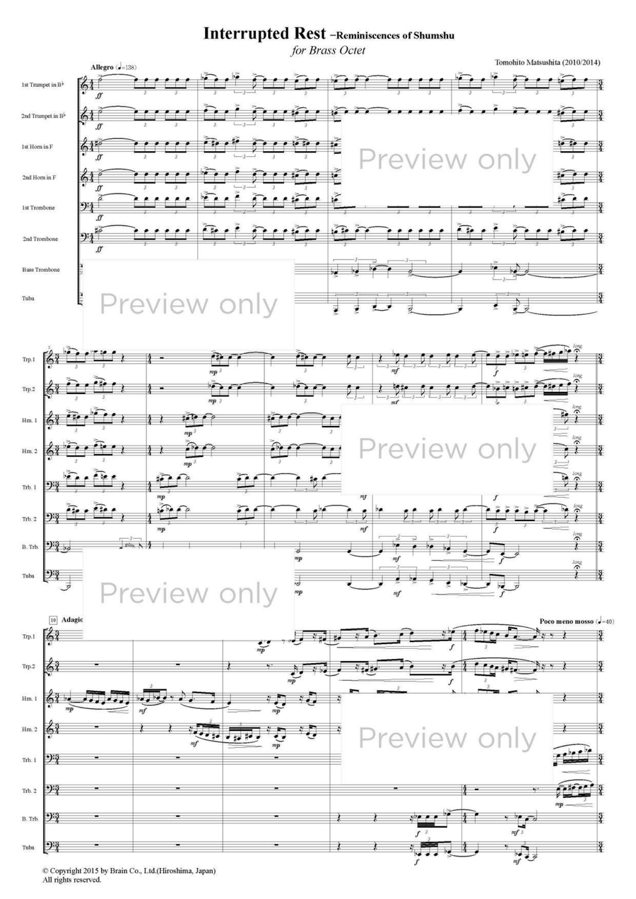 Interrupted Rest - Brass Octet Horn scores gallery preview page 2