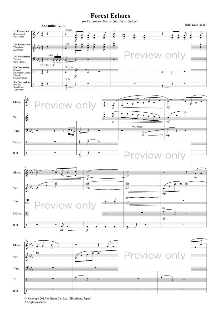 Forest Echoes - Percussion Trio/Quartet/Quintet Snare Drum scores gallery preview page 2