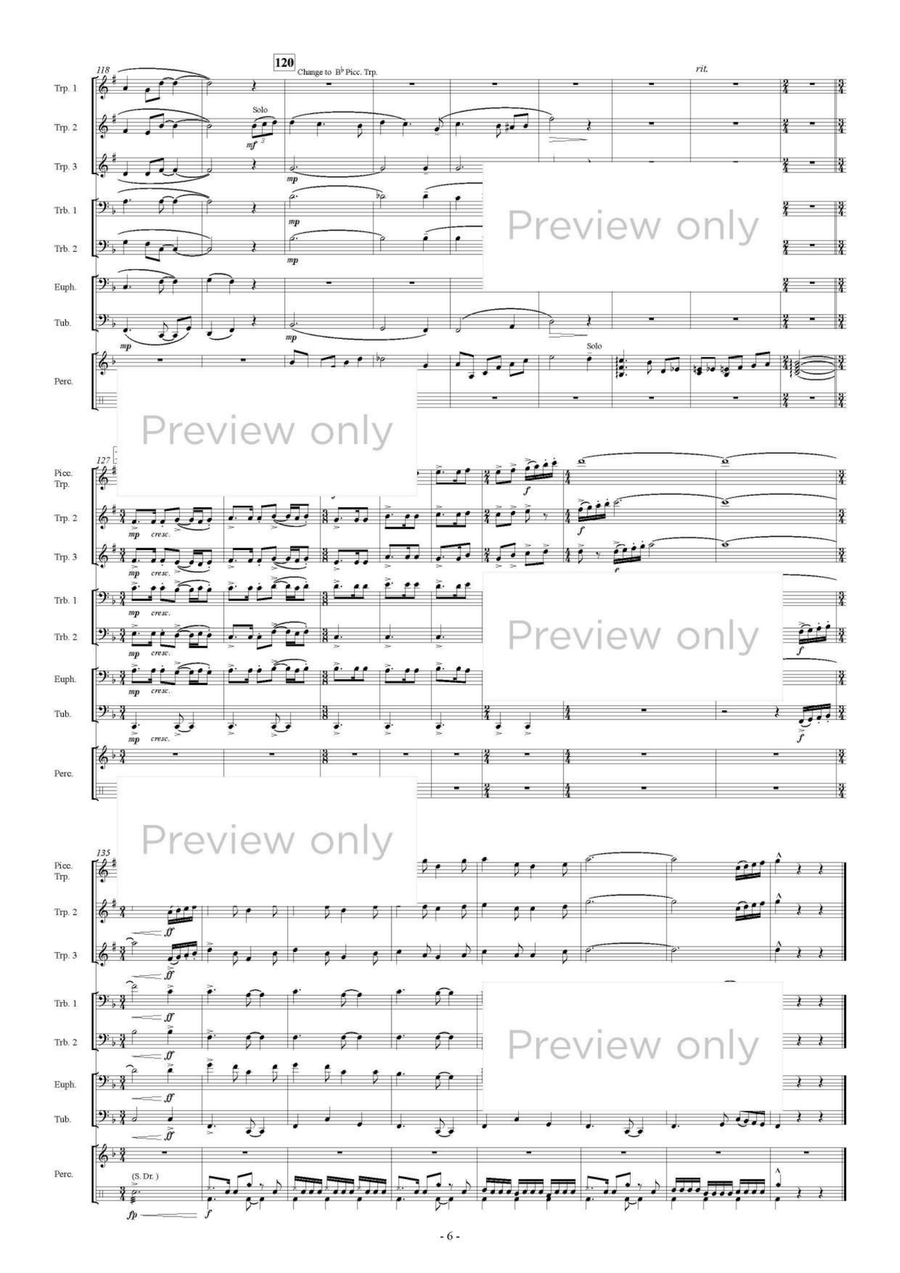 Into the Sky - Brass & Percussion Octet Chamber Music scores gallery preview page 7