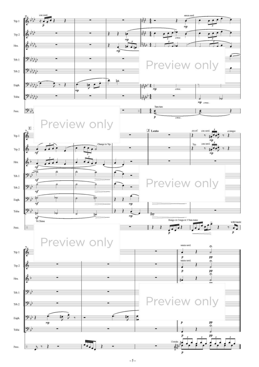 The Hill of Inbeisu - Brass & Percussion Octet Chamber Music scores gallery preview page 6