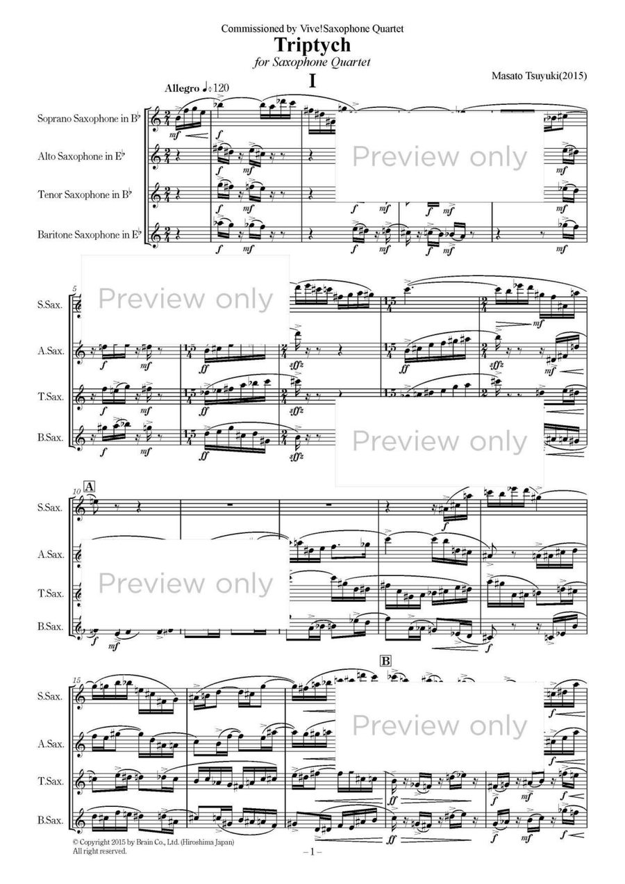 Triptych - Saxophone Quartet Saxophone Quartet scores gallery preview page 2