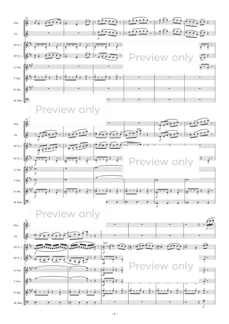 Glover's Hill - Woodwind & String Bass Octet Chamber Music scores gallery preview page 6