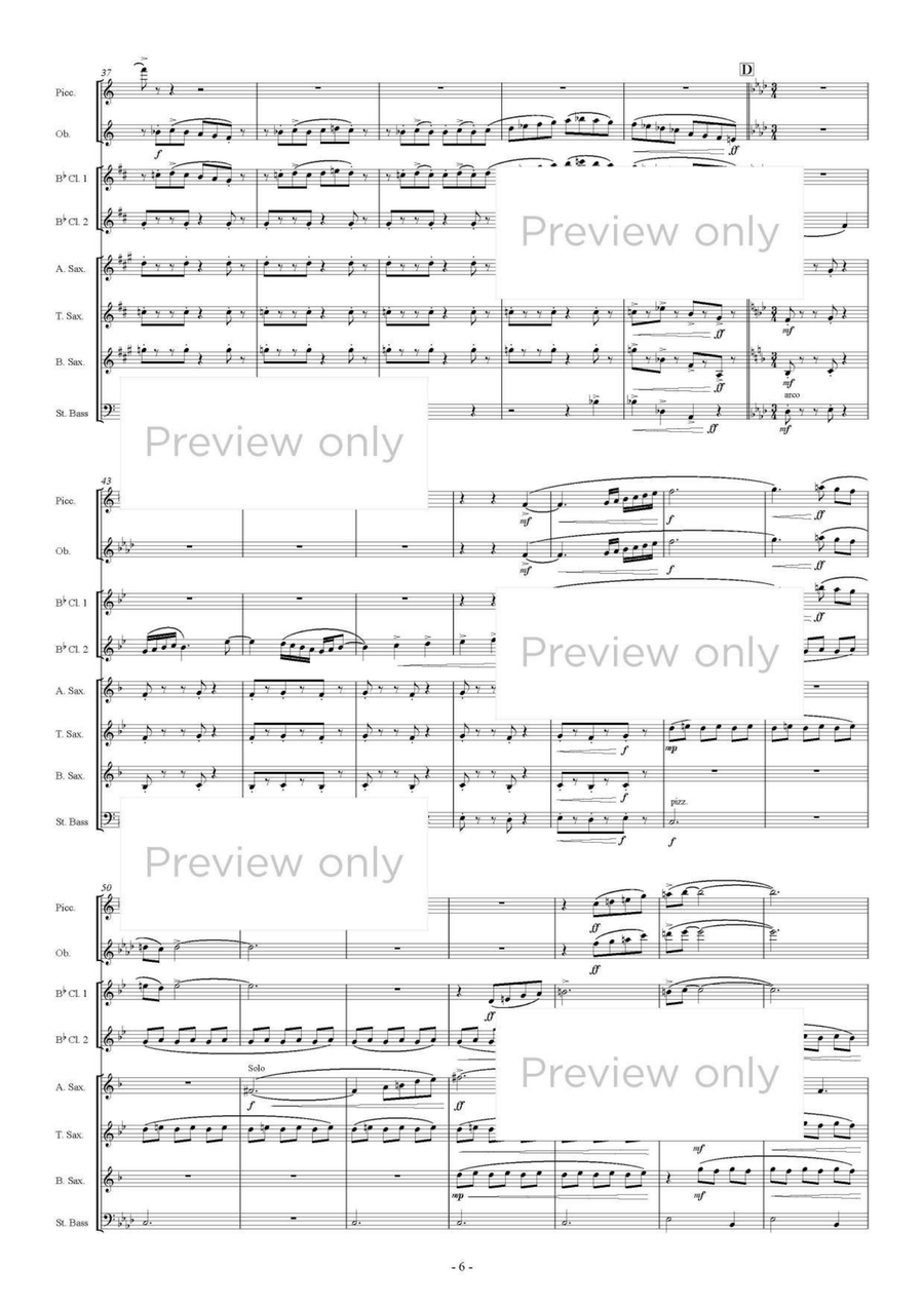 Glover's Hill - Woodwind & String Bass Octet Chamber Music scores gallery preview page 7