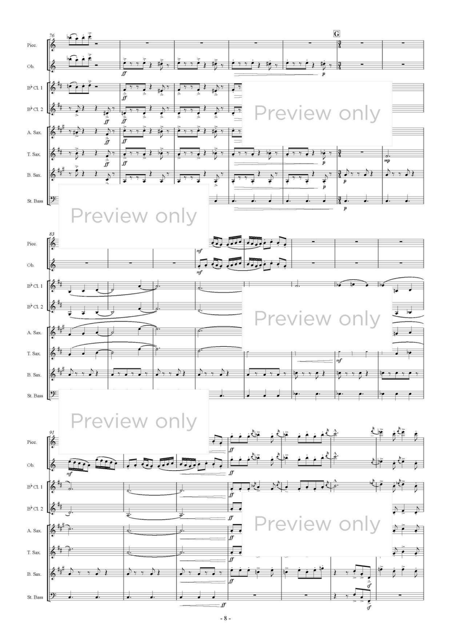Glover's Hill - Woodwind & String Bass Octet Chamber Music scores gallery preview page 9