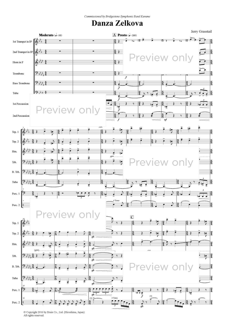 Danza Zelkova - Brass & Percussion Octet Chamber Music scores gallery preview page 2