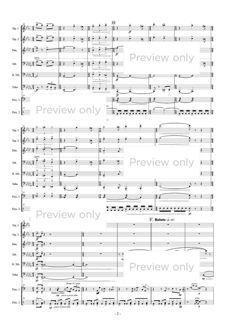 Danza Zelkova - Brass & Percussion Octet Chamber Music scores gallery preview page 3