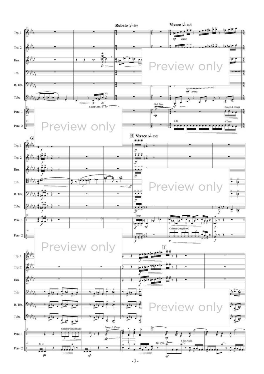 Danza Zelkova - Brass & Percussion Octet Chamber Music scores gallery preview page 4