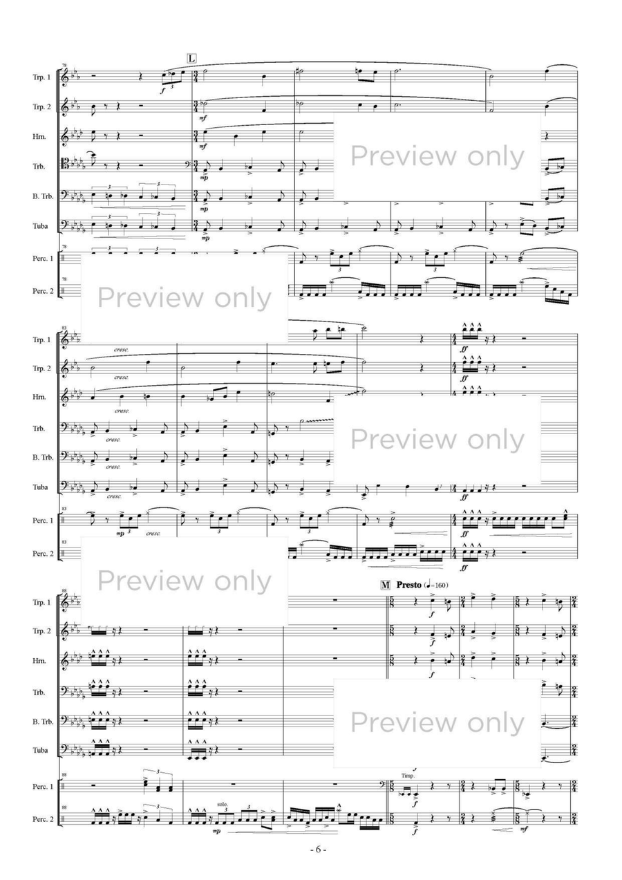 Danza Zelkova - Brass & Percussion Octet Chamber Music scores gallery preview page 7