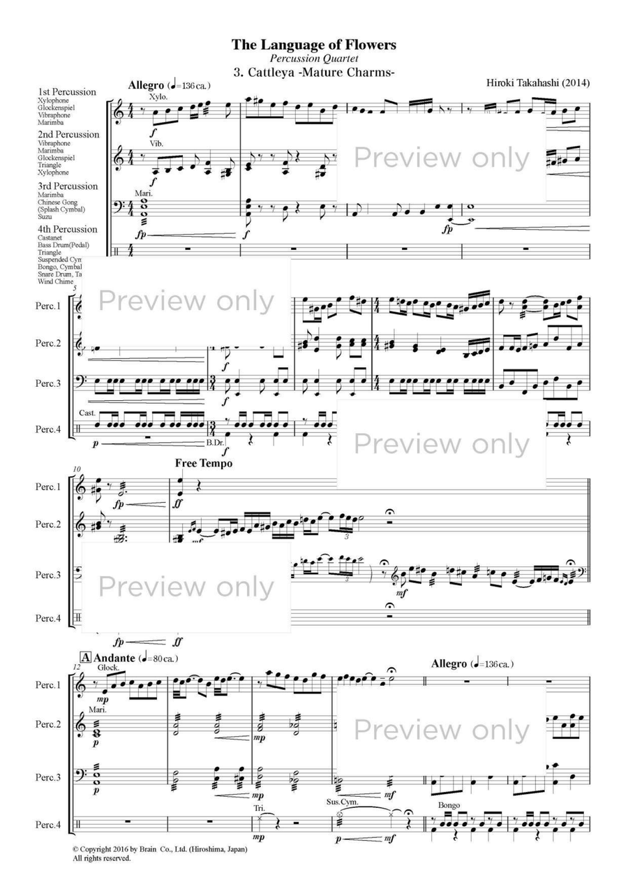 The Language of Flowers: Mvt. 3 - Percussion Quartet Glockenspiel scores gallery preview page 2