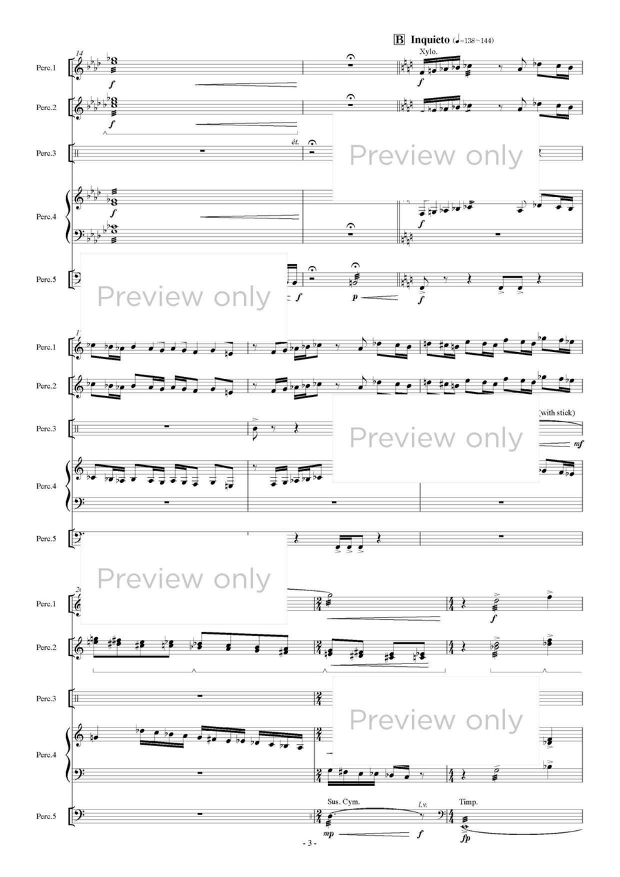 Madonna dei Fusi - Percussion Quintet Snare Drum scores gallery preview page 4