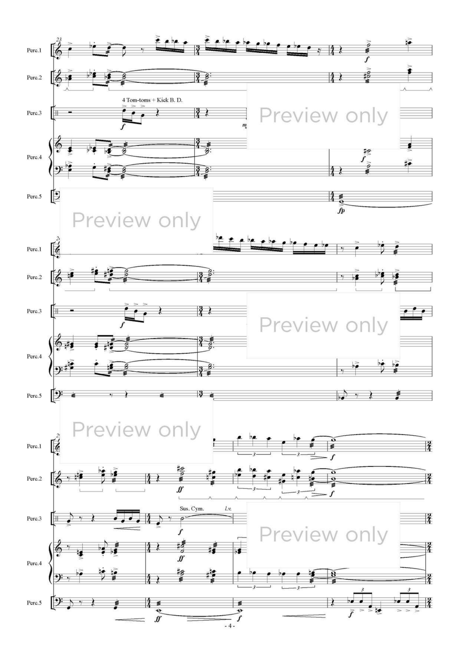Madonna dei Fusi - Percussion Quintet Snare Drum scores gallery preview page 5