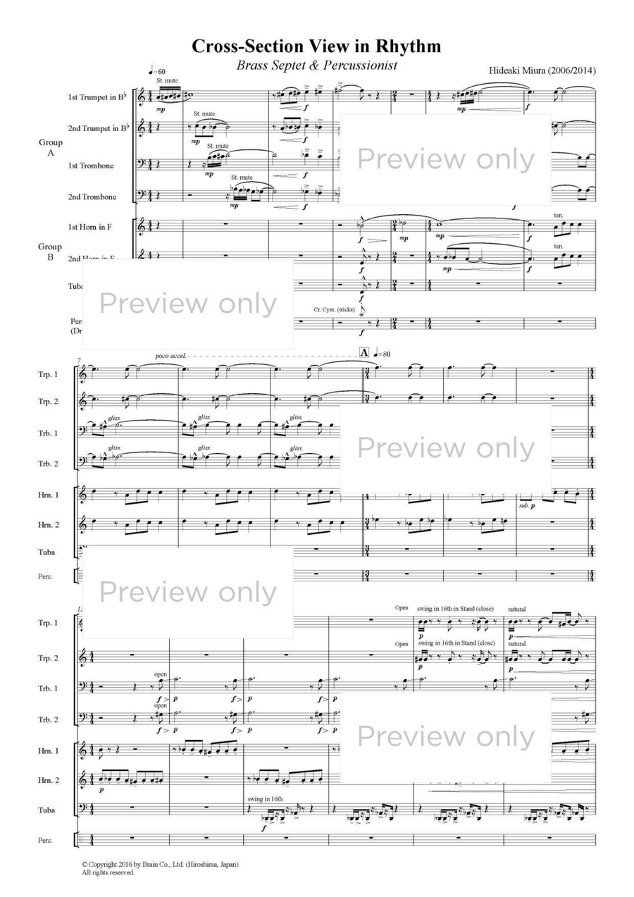 Cross-Section View in Rhythm - Brass & Percussion Octet Chamber Music scores gallery preview page 2