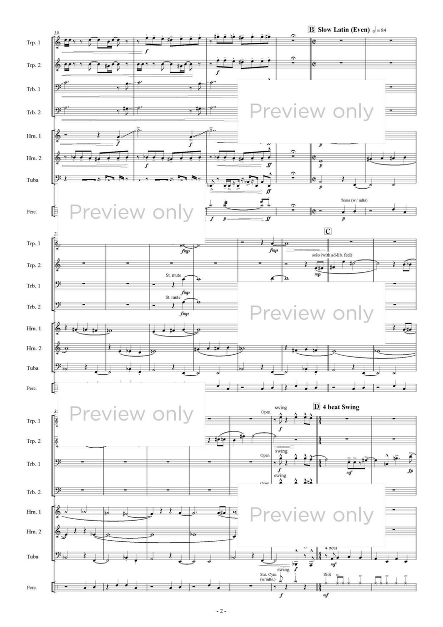Cross-Section View in Rhythm - Brass & Percussion Octet Chamber Music scores gallery preview page 3