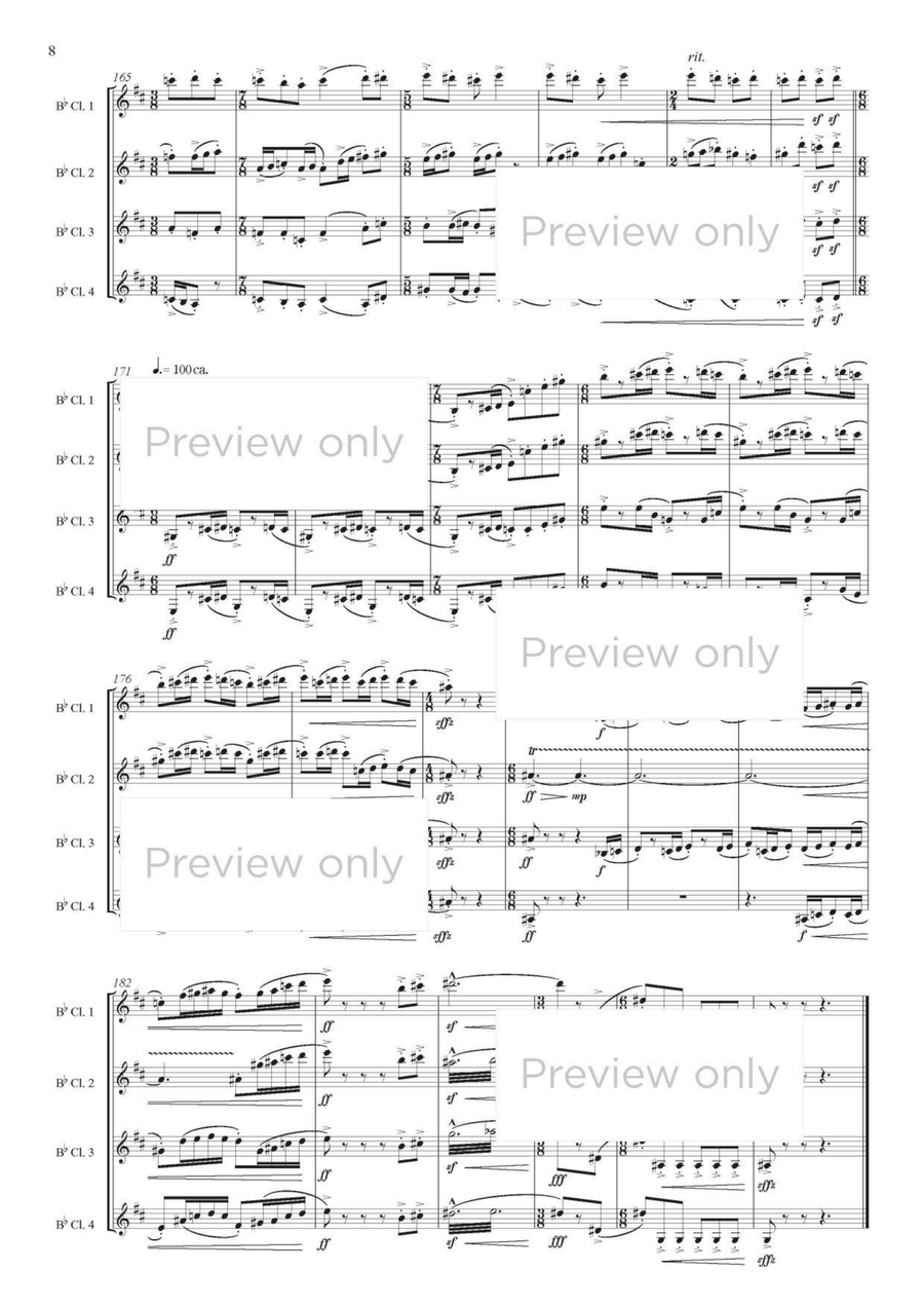 Animando - Clarinet Quartet Clarinet Quartet scores gallery preview page 9