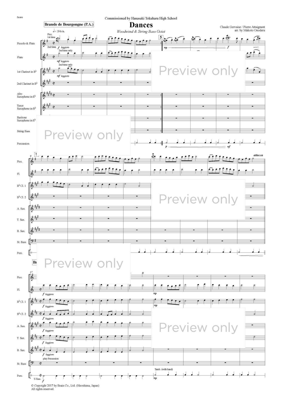 Dances - Woodwind & String Bass Octet Chamber Music scores gallery preview page 2