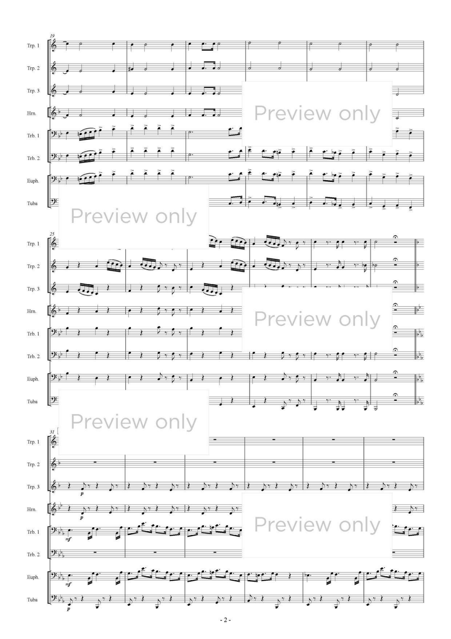 Coro dei Soldani, Di quella pira from Il trovatore - Brass Octet Euphonium scores gallery preview page 3