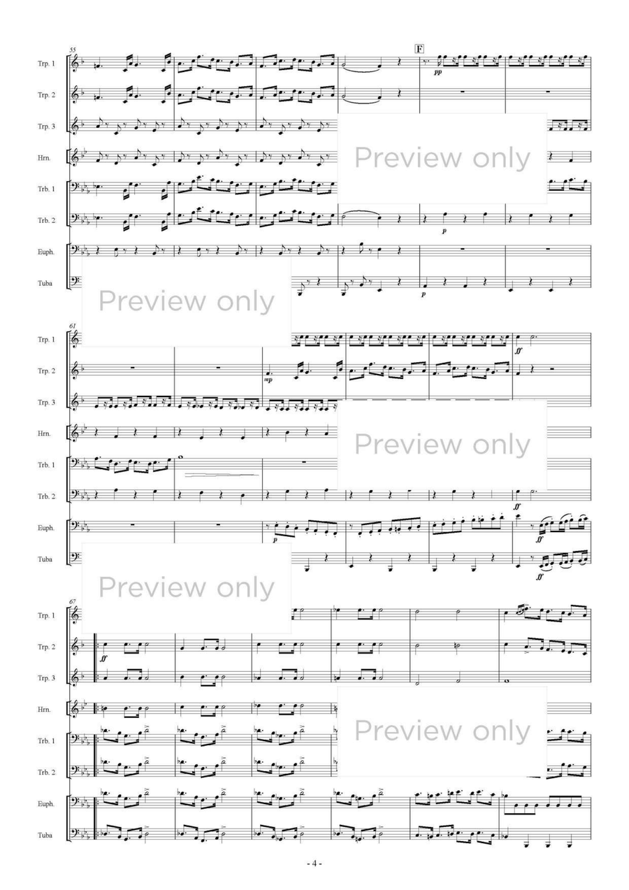 Coro dei Soldani, Di quella pira from Il trovatore - Brass Octet Euphonium scores gallery preview page 5
