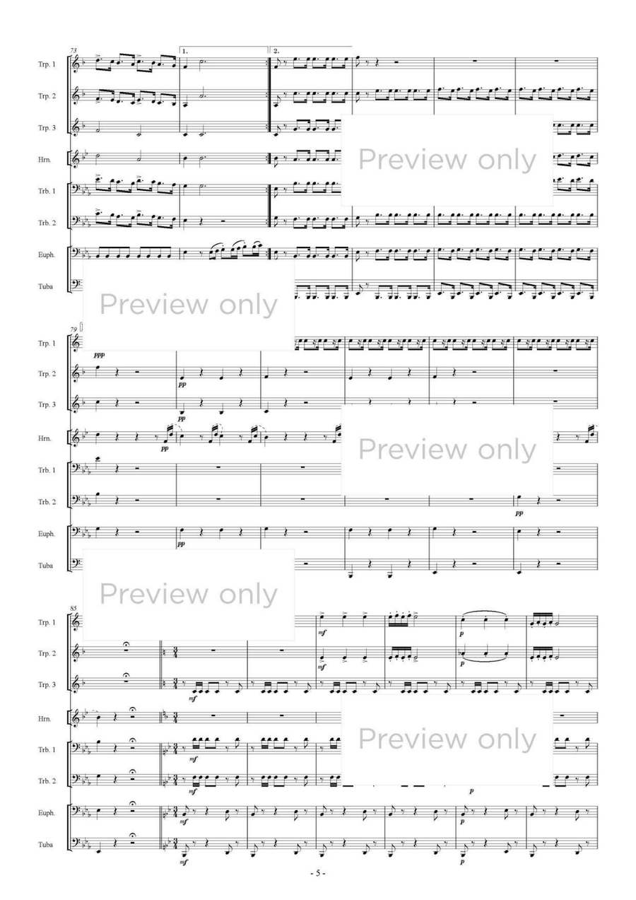 Coro dei Soldani, Di quella pira from Il trovatore - Brass Octet Euphonium scores gallery preview page 6
