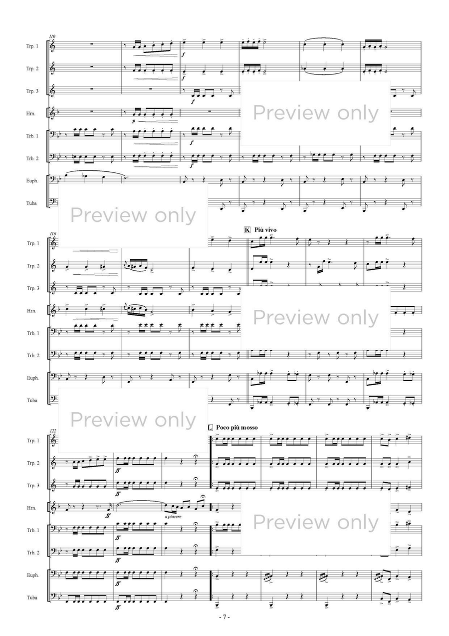 Coro dei Soldani, Di quella pira from Il trovatore - Brass Octet Euphonium scores gallery preview page 8