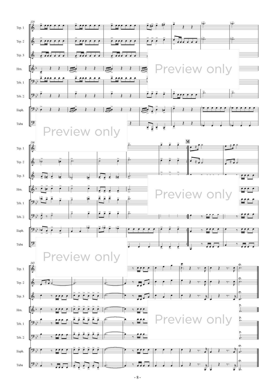 Coro dei Soldani, Di quella pira from Il trovatore - Brass Octet Euphonium scores gallery preview page 9