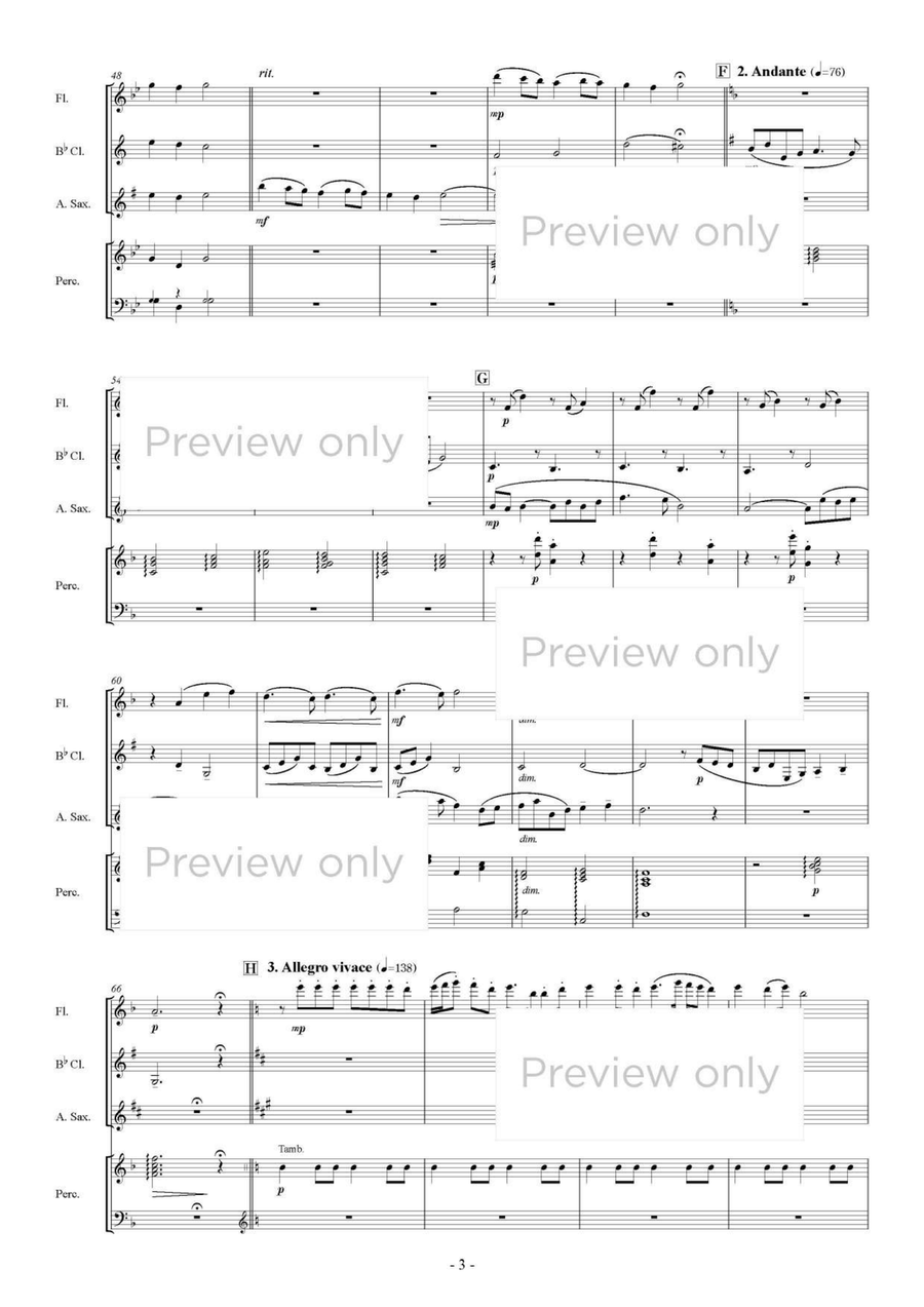 Harvest Songs - Woodwind & Percussion Quartet B-Flat Clarinet scores gallery preview page 4
