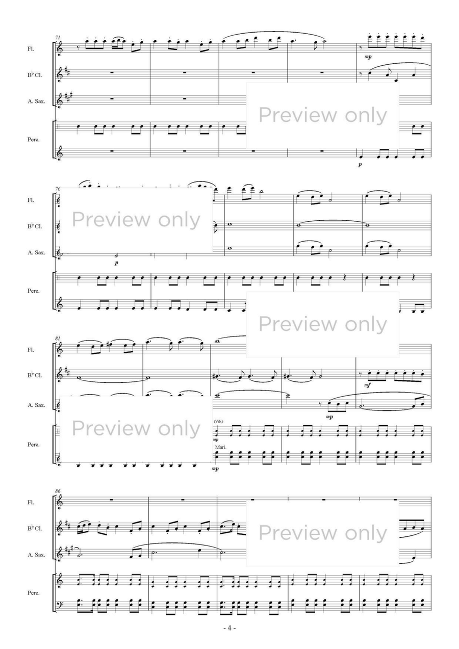 Harvest Songs - Woodwind & Percussion Quartet B-Flat Clarinet scores gallery preview page 5