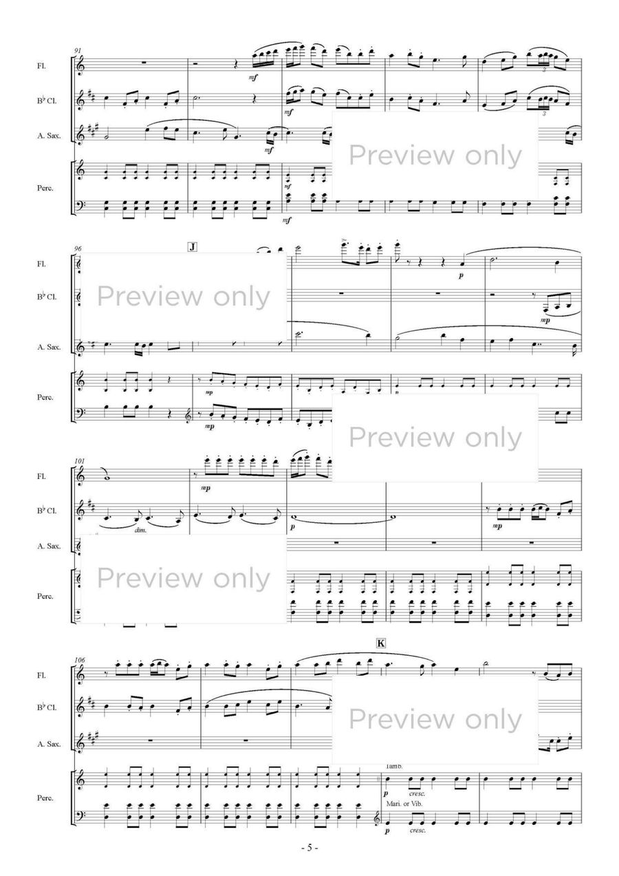 Harvest Songs - Woodwind & Percussion Quartet B-Flat Clarinet scores gallery preview page 6