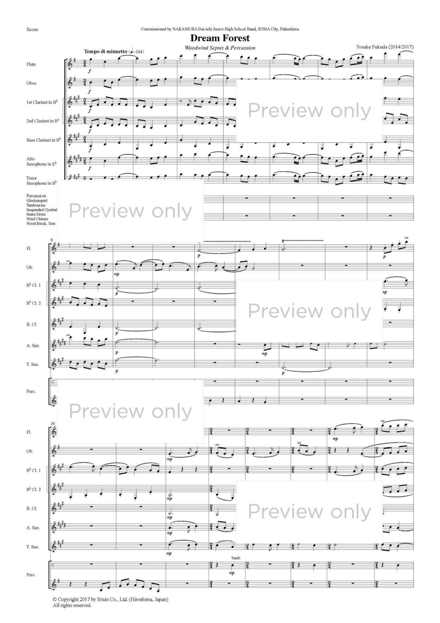 Dream Forest - Woodwind & Percussion Octet Chamber Music scores gallery preview page 2