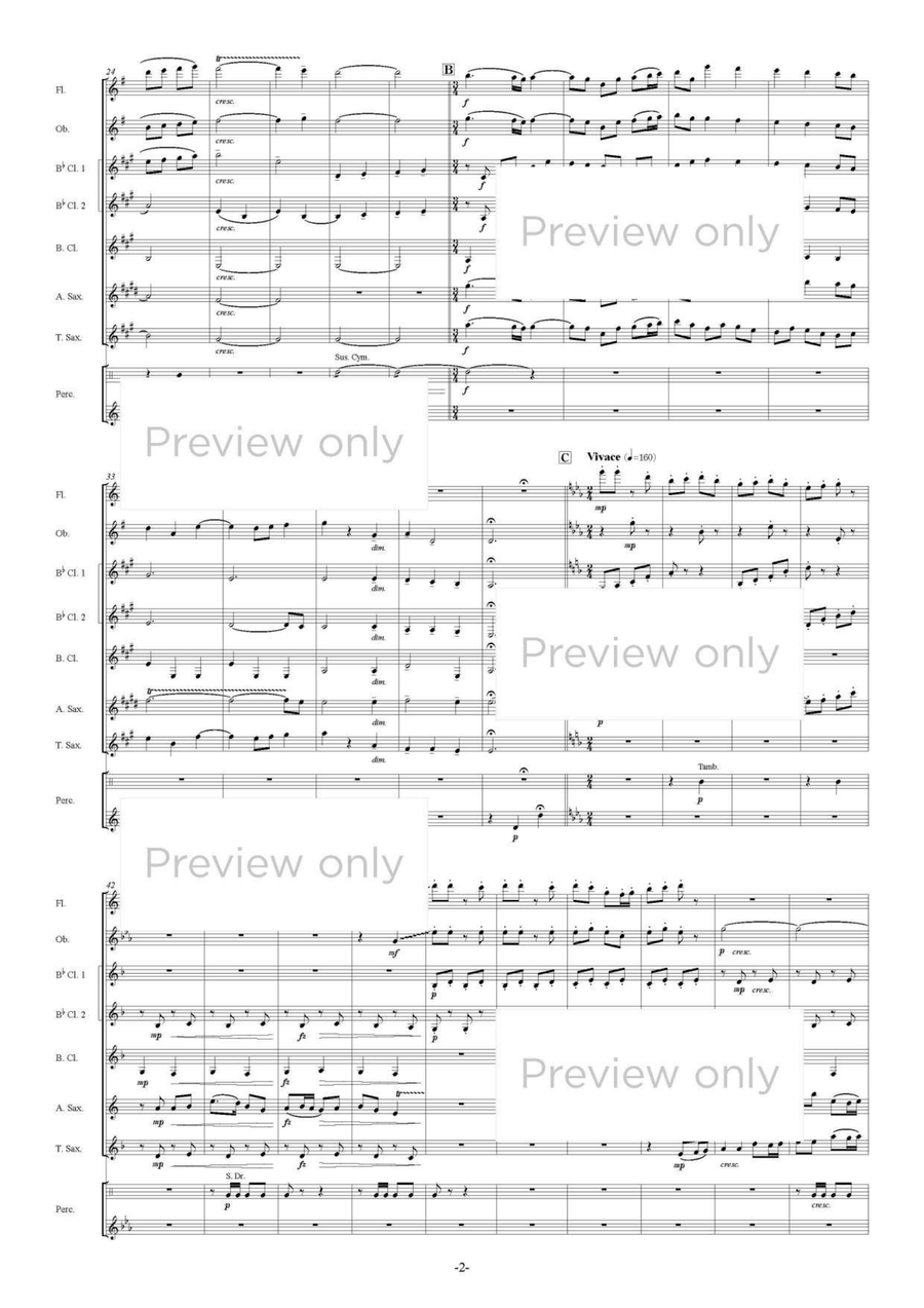 Dream Forest - Woodwind & Percussion Octet Chamber Music scores gallery preview page 3