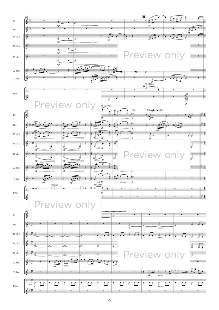 Dream Forest - Woodwind & Percussion Octet Chamber Music scores gallery preview page 6