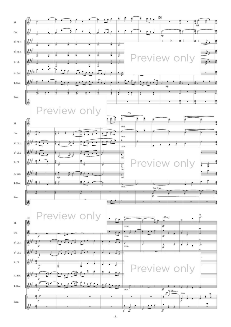 Dream Forest - Woodwind & Percussion Octet Chamber Music scores gallery preview page 9