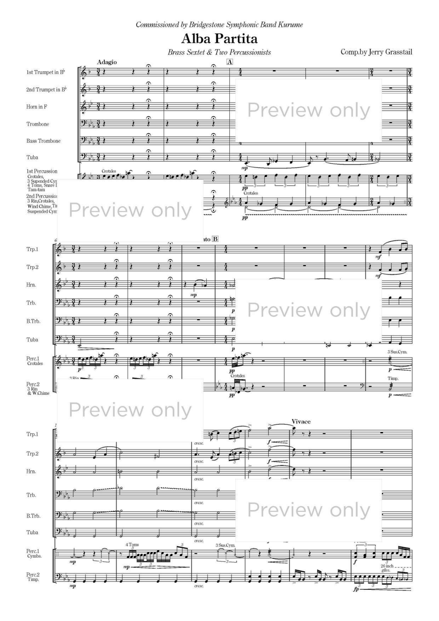 Alba Partita - Brass & Percussion Octet Chamber Music scores gallery preview page 2