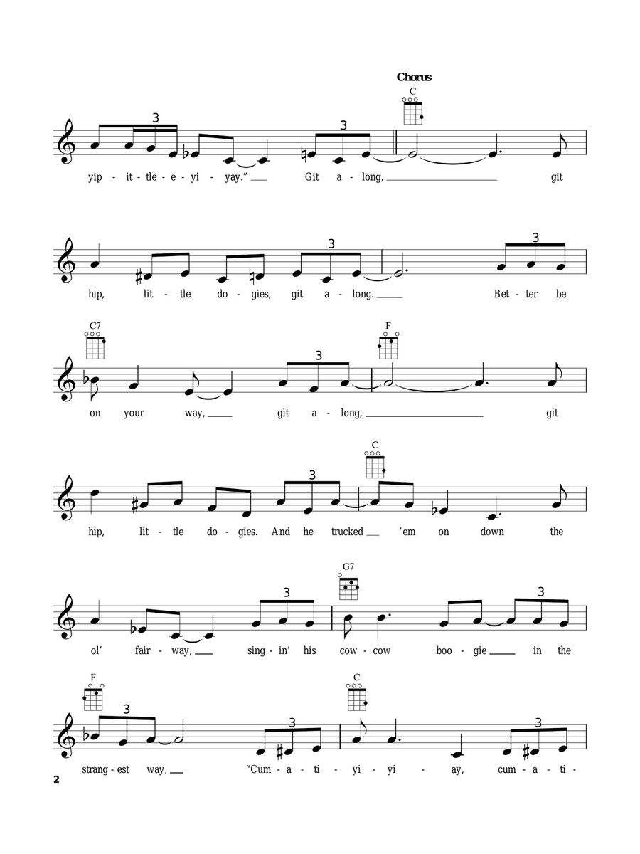 Cow-Cow Boogie Cow-Cow Boogie Ukulele scores gallery preview page 2
