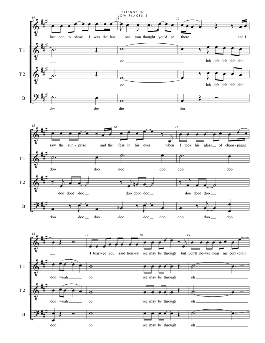 Friends In Low Places Friends In Low Places 4-Part scores gallery preview page 2
