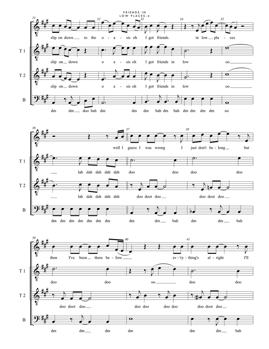 Friends In Low Places Friends In Low Places 4-Part scores gallery preview page 4