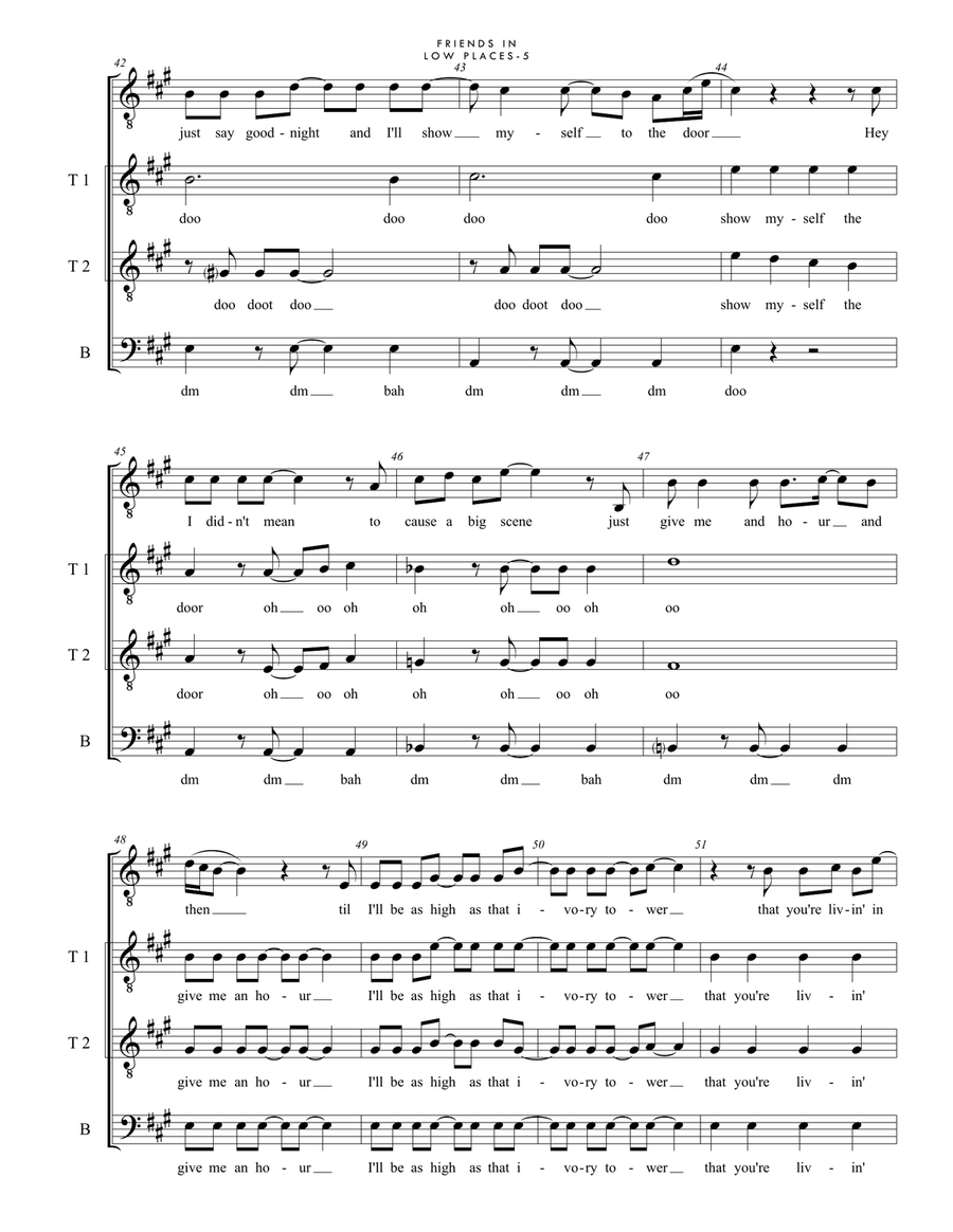 Friends In Low Places Friends In Low Places 4-Part scores gallery preview page 5