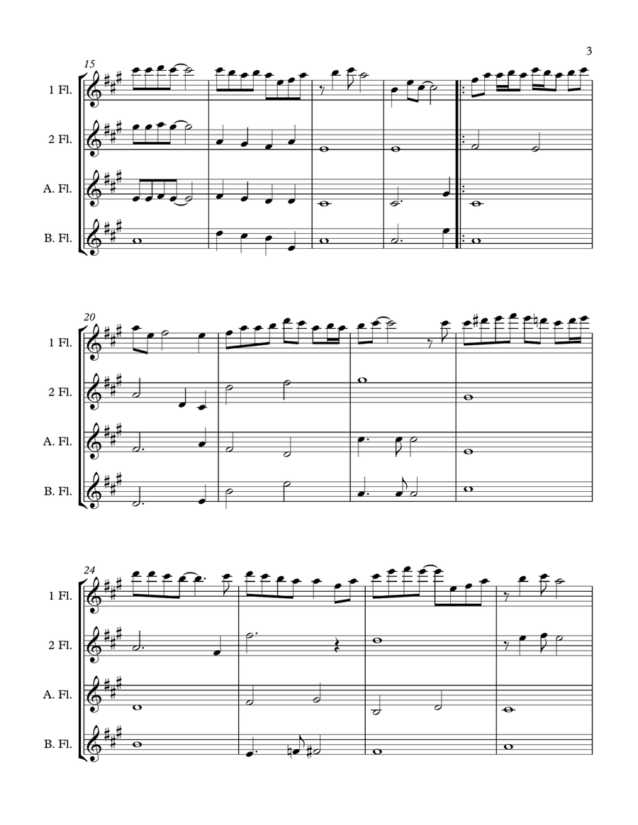 So Far Away So Far Away Woodwind Quartet scores gallery preview page 3
