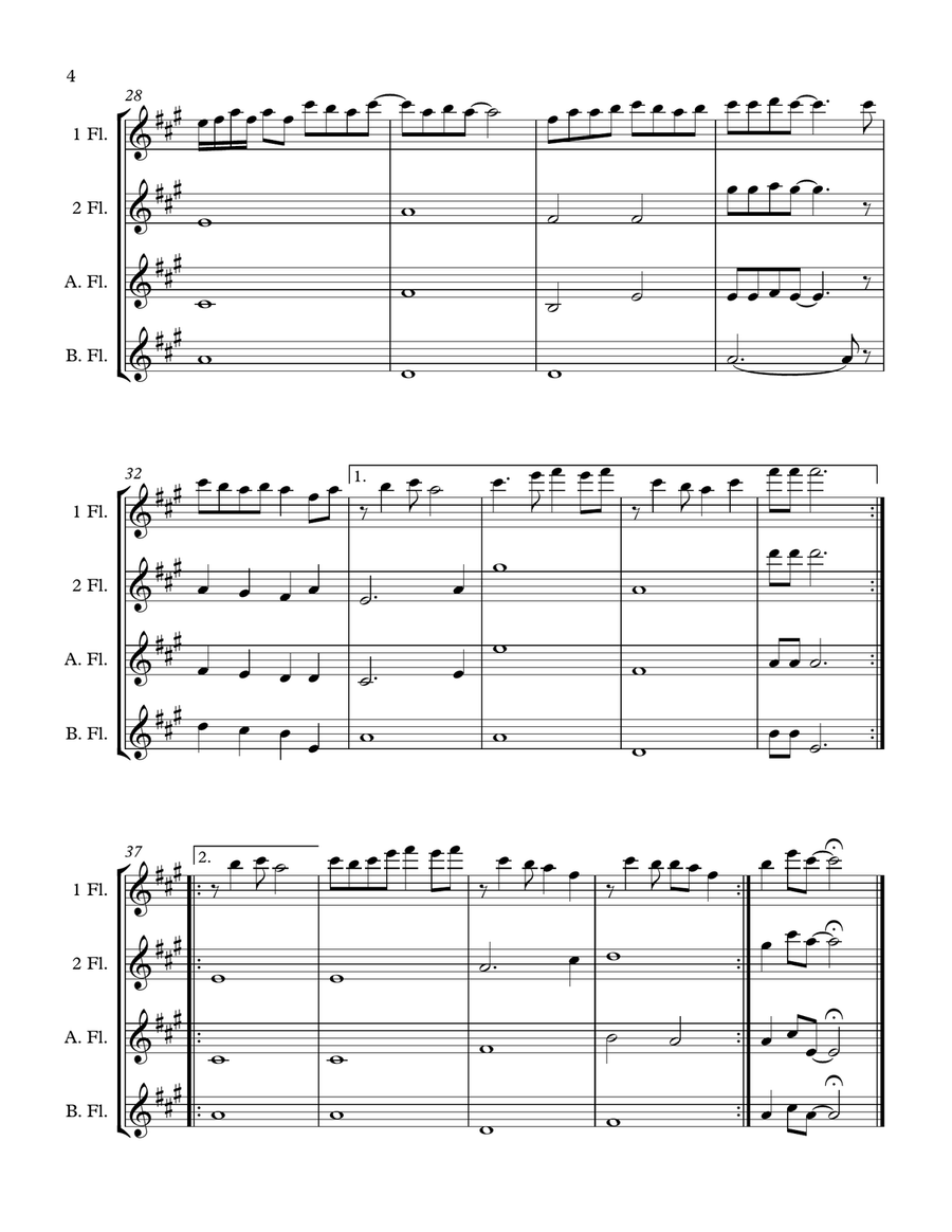 So Far Away So Far Away Woodwind Quartet scores gallery preview page 4